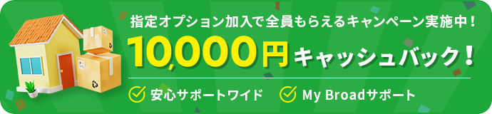 指定オプション加入で全員貰えるキャンペーン実施中